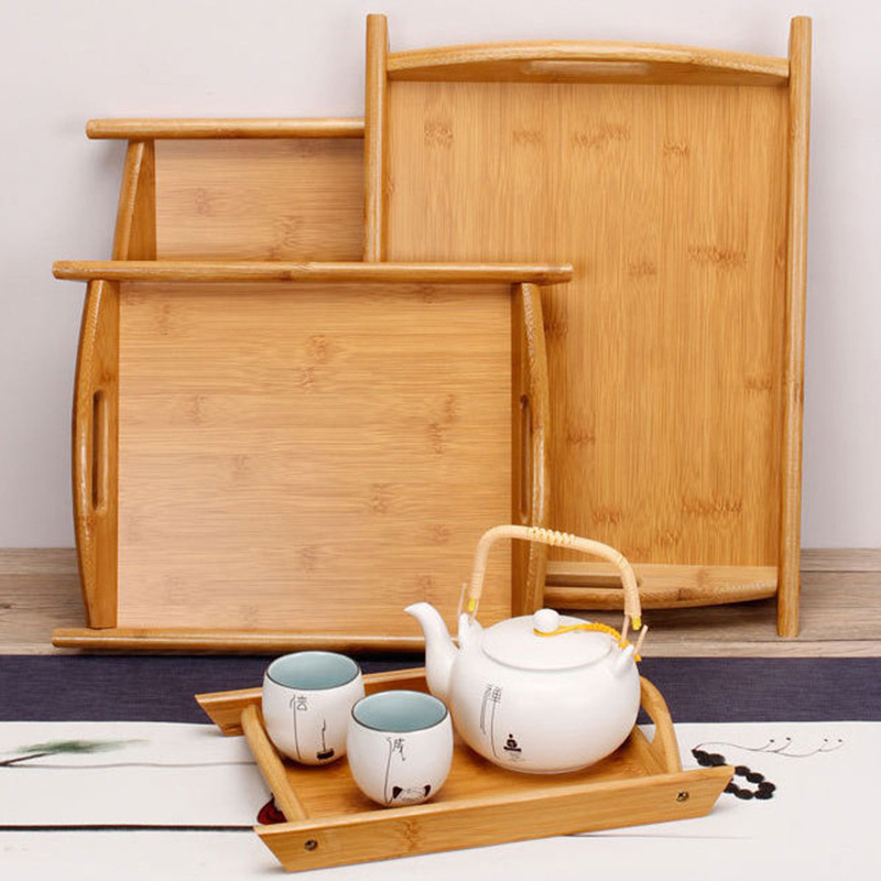 Bamboo Tea Tray - Bamboo tray, rectangular tea cup tray