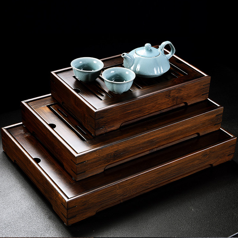 Bamboo Tea Tray - New Simple Walnut-Colored Bamboo Tea Tray