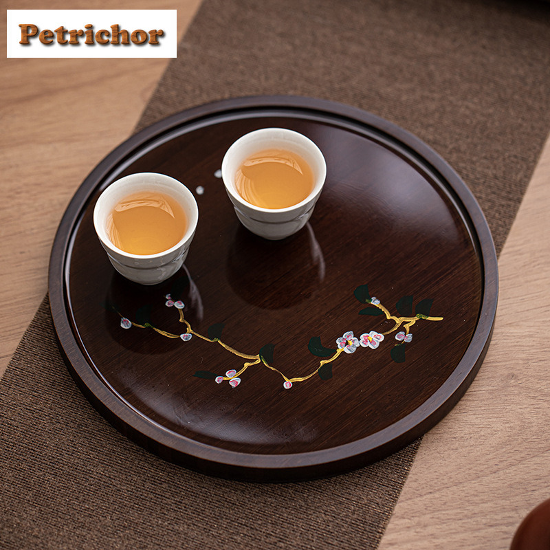 Hand Painted Bamboo Pot Bearin - Bamboo Tea Tray のレビューと価格