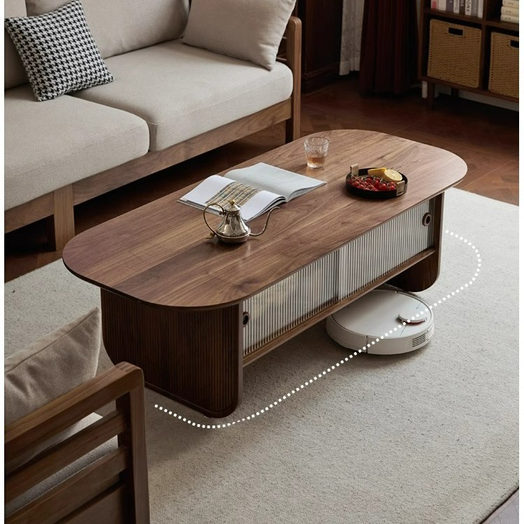 Solid wood coffee table black  - Coffee And Tea-Za のレビューと価格