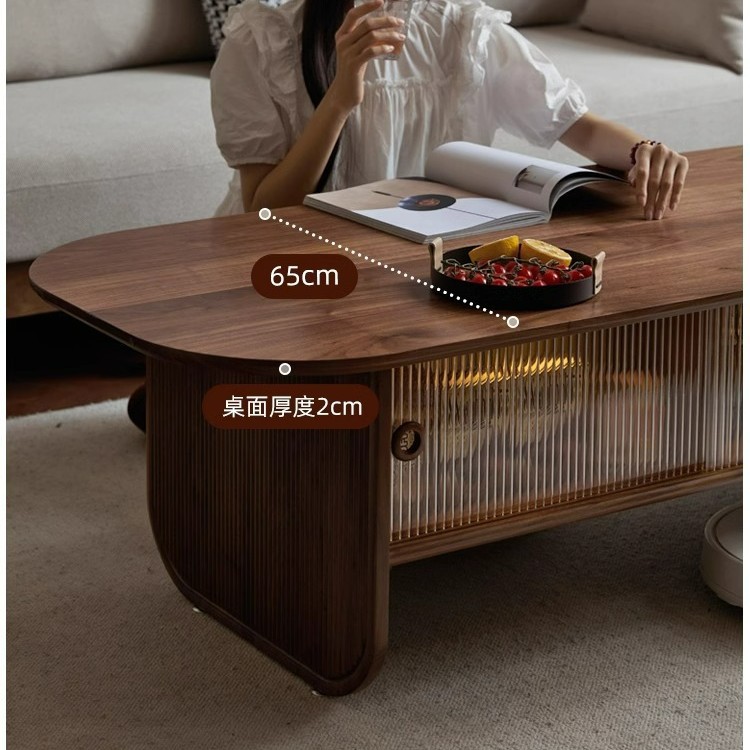 Solid wood coffee table black  - Coffee And Tea-Za のレビューと価格