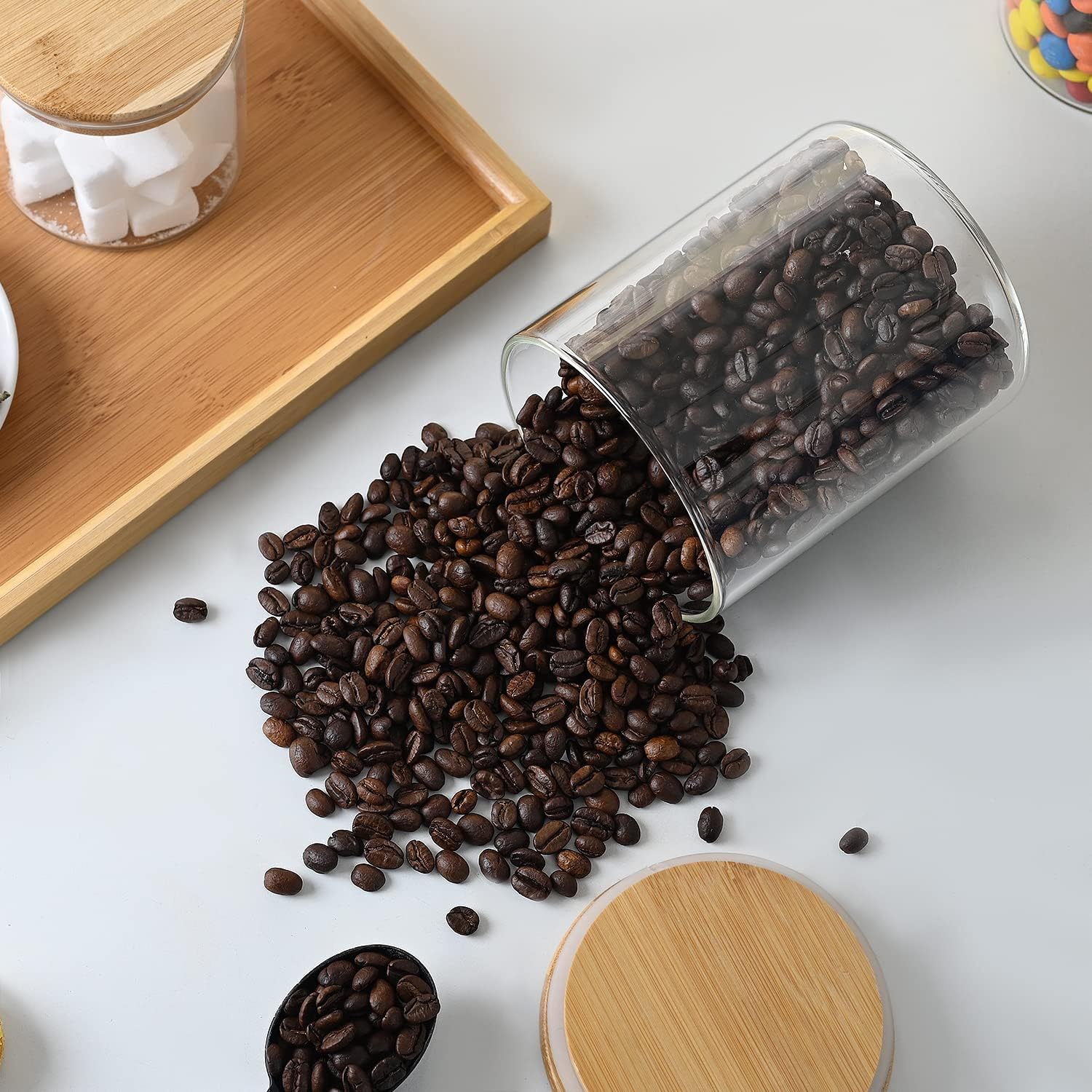 umieo Glass Food Storage Conta - Coffee Tea Sugar のレビューと価格