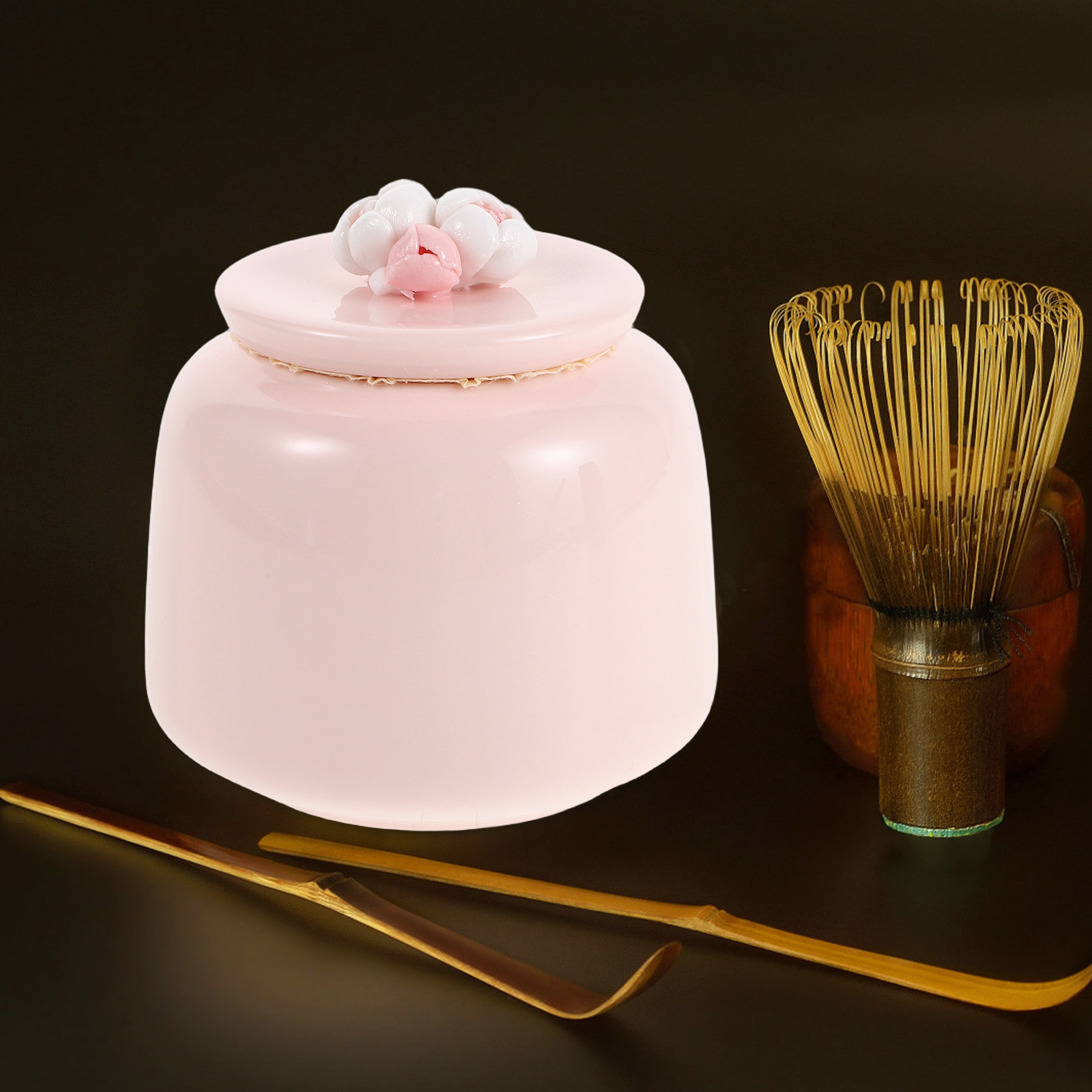 Ceramic Tea Jar Pink Porcelain - Coffee Tea Leaf And Bean のレビューと価格