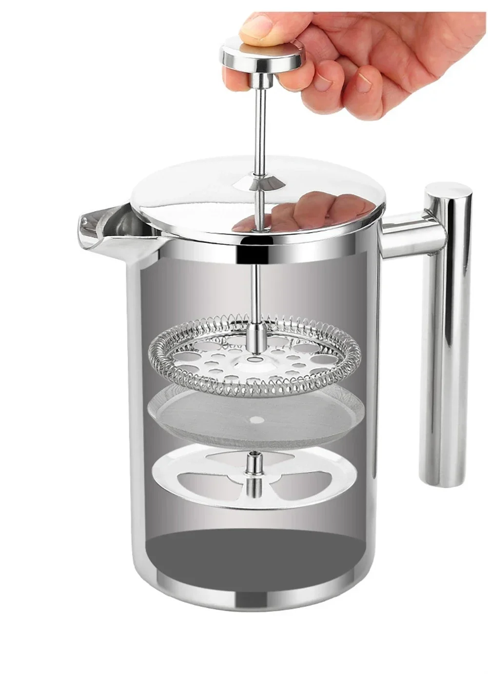4 Pcs Stainless Steel French P - French Press Coffee & Tea のレビューと価格