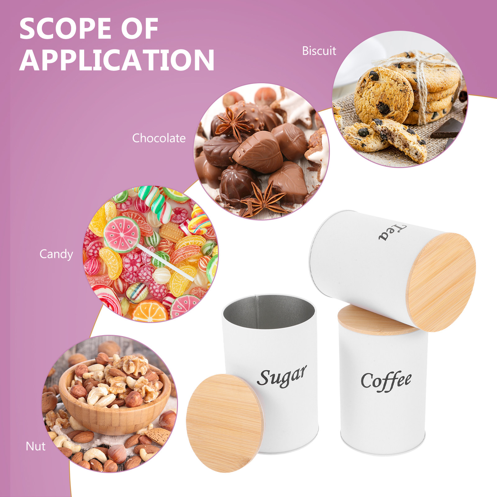 3Pcs Airtight Round Canisters  - Coffee Tea Sugar のレビューと価格