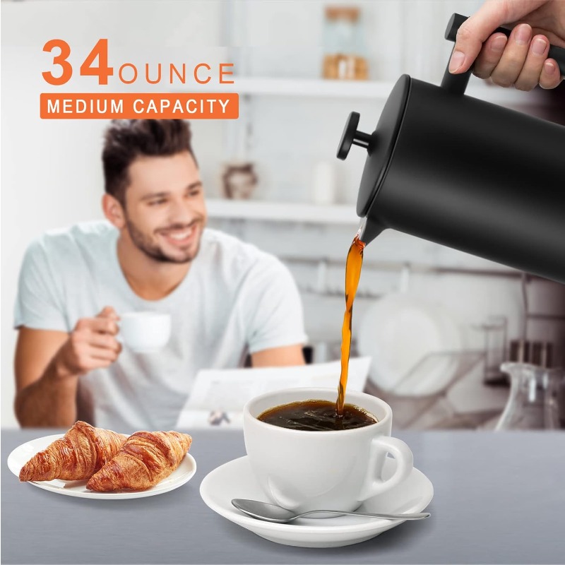 French Press Coffee Maker 34 O - French Press Coffee & Tea のレビューと価格