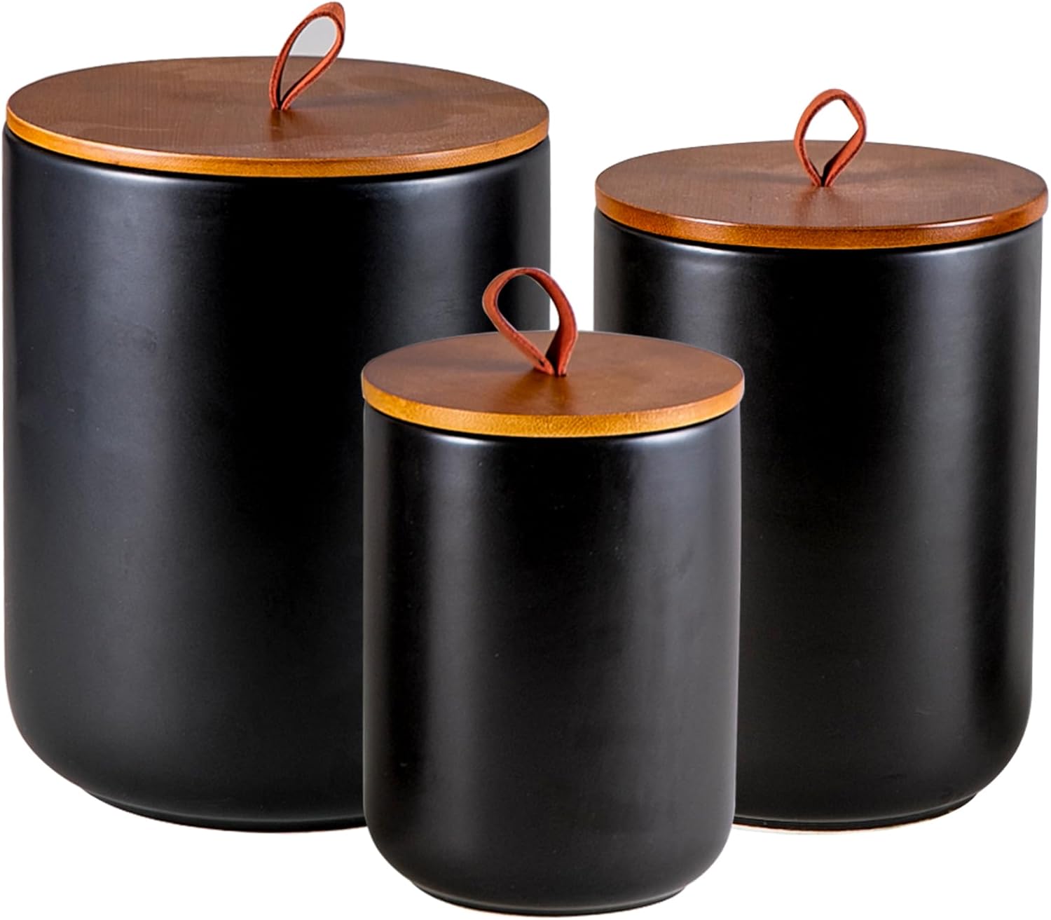 Ceramic Canister Set (30 oz, 4 - Coffee Tea Sugar のレビューと価格