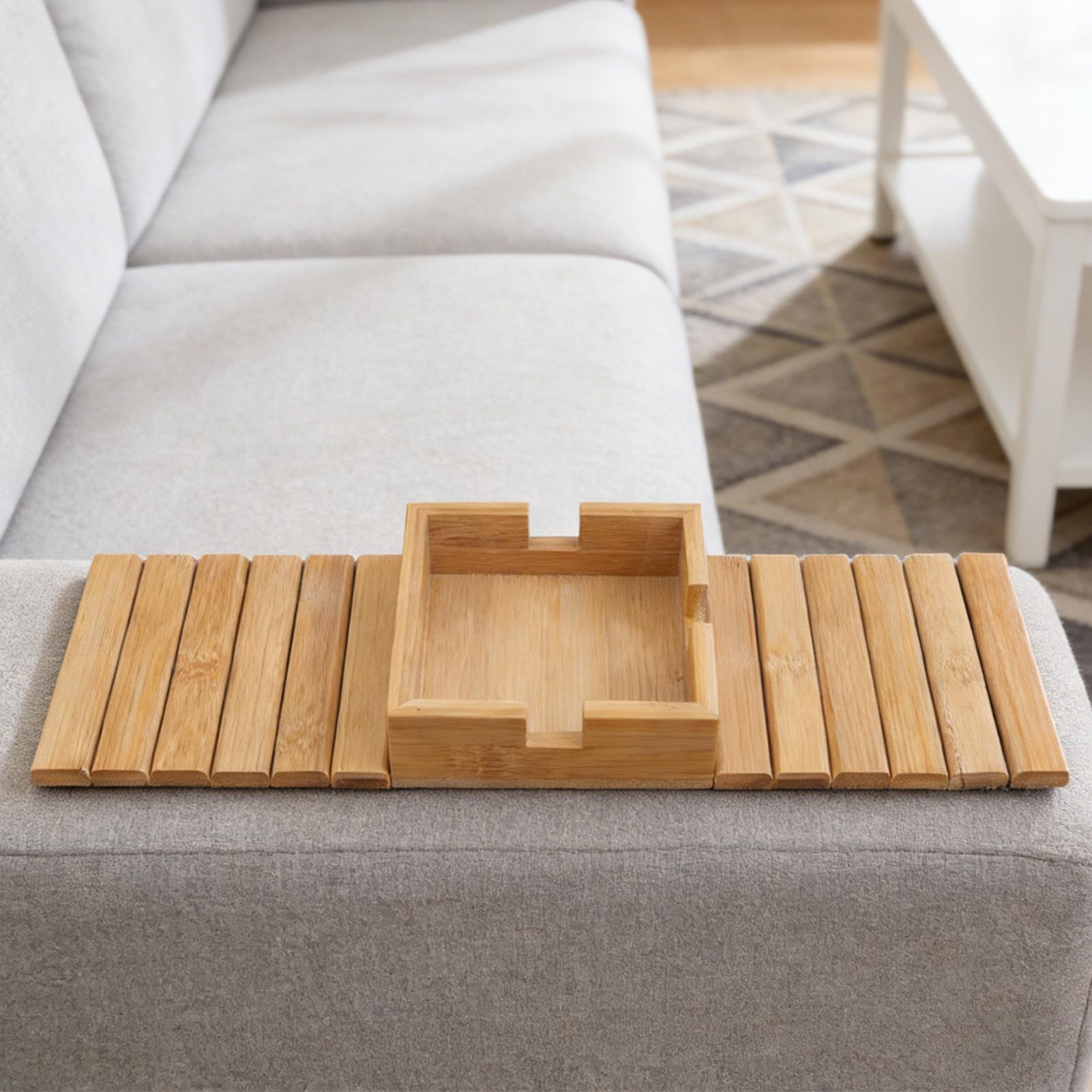 Couch Cup Holder Wood Sofa Arm - Bamboo Tea Tray のレビューと価格