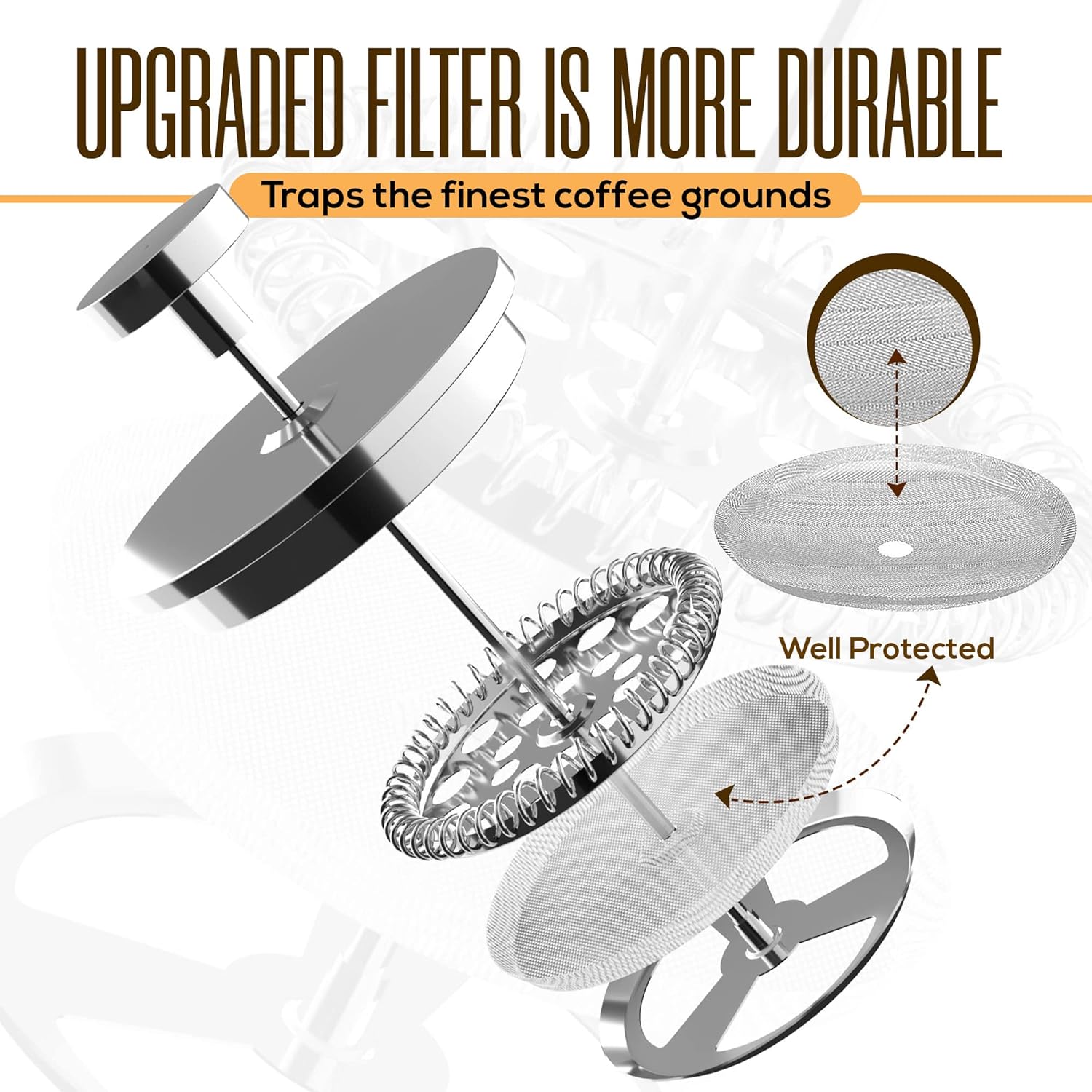 Kitchen 304 Grade Stainless St - French Press Coffee & Tea のレビューと価格