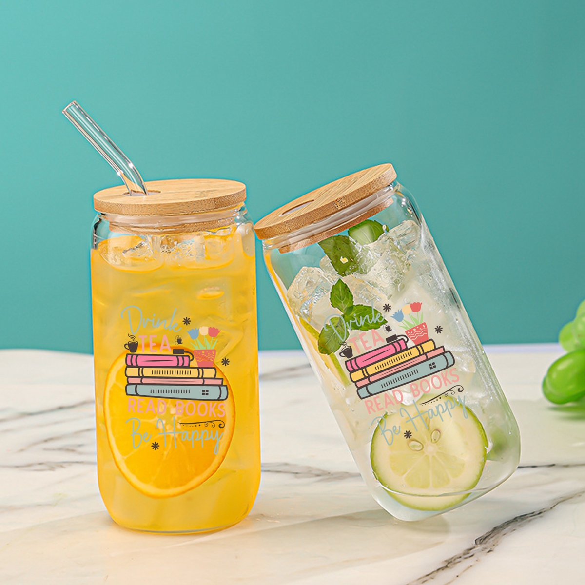 1pc Drink Tea Read Books Be Ha - Coffee Tea Library のレビューと価格
