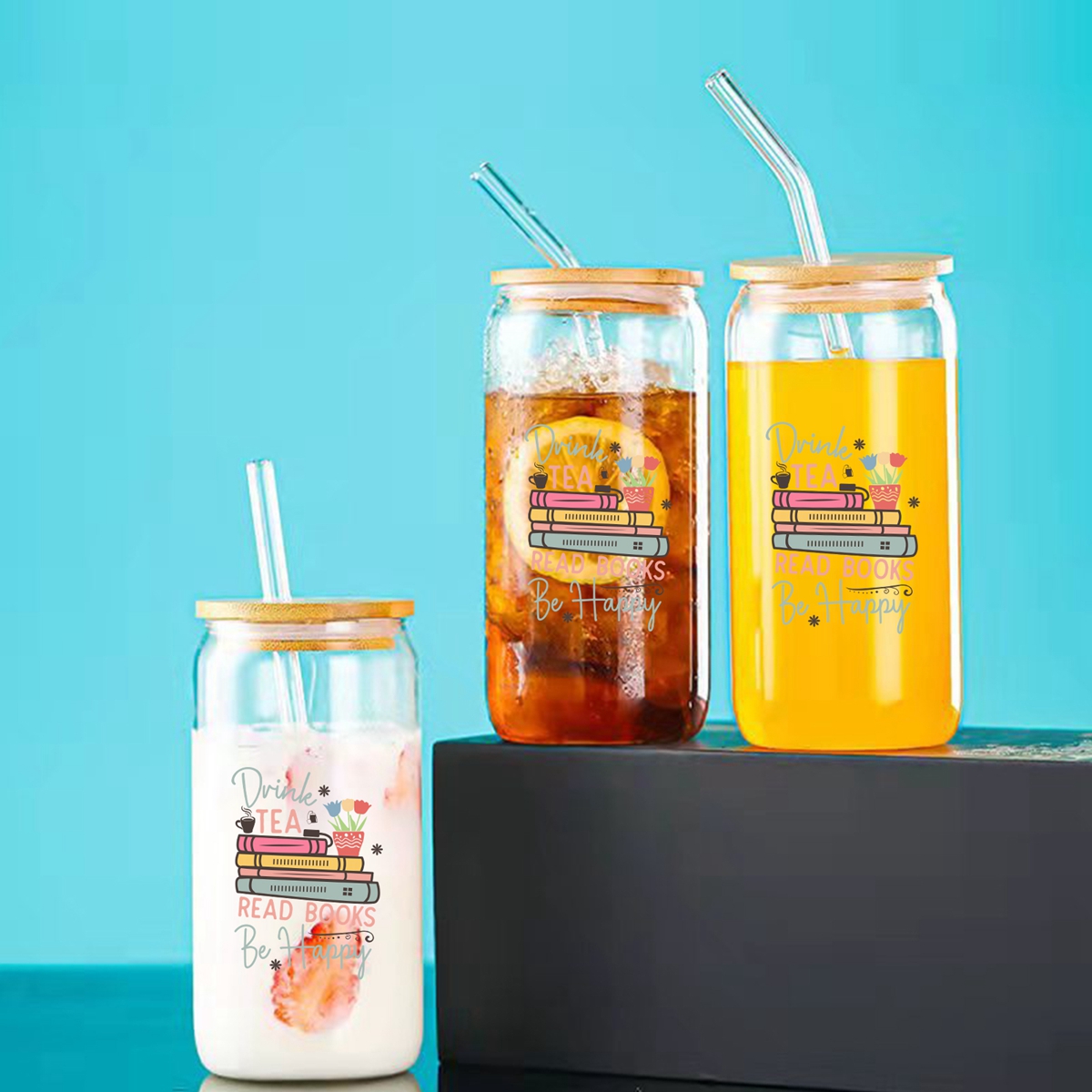 1pc Drink Tea Read Books Be Ha - Coffee Tea Library のレビューと価格