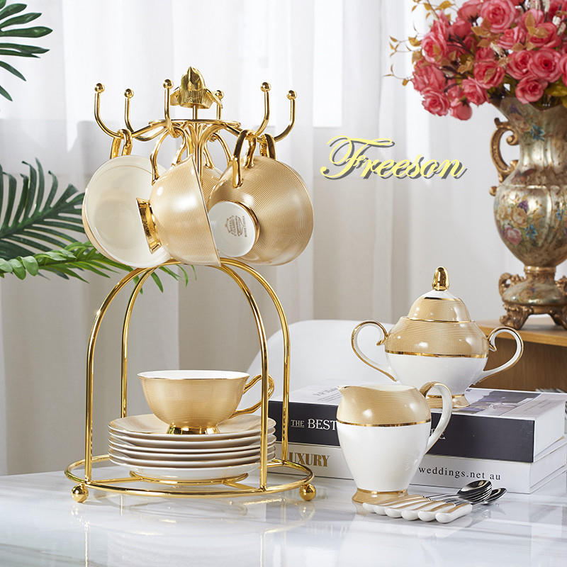 Luxury Gold Bone China Coffee  - Coffee Tea Sugar のレビューと価格