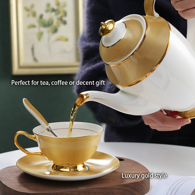 Luxury Gold Bone China Coffee  - Coffee Tea Sugar のレビューと価格
