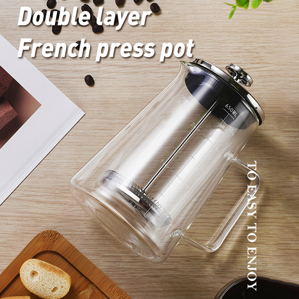 Double Layers French Press Pot - French Press Coffee & Tea のレビューと価格