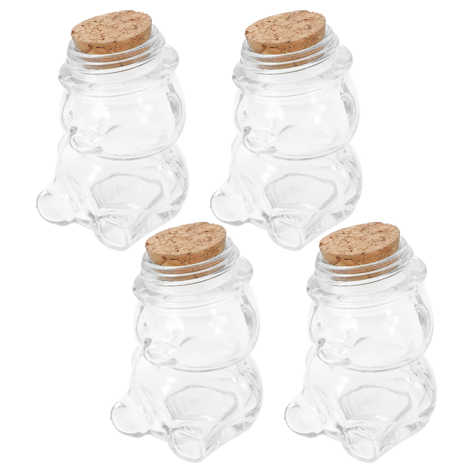 4Pcs Glass Candy Jar Set Trans - Coffee Tea Sugar のレビューと価格