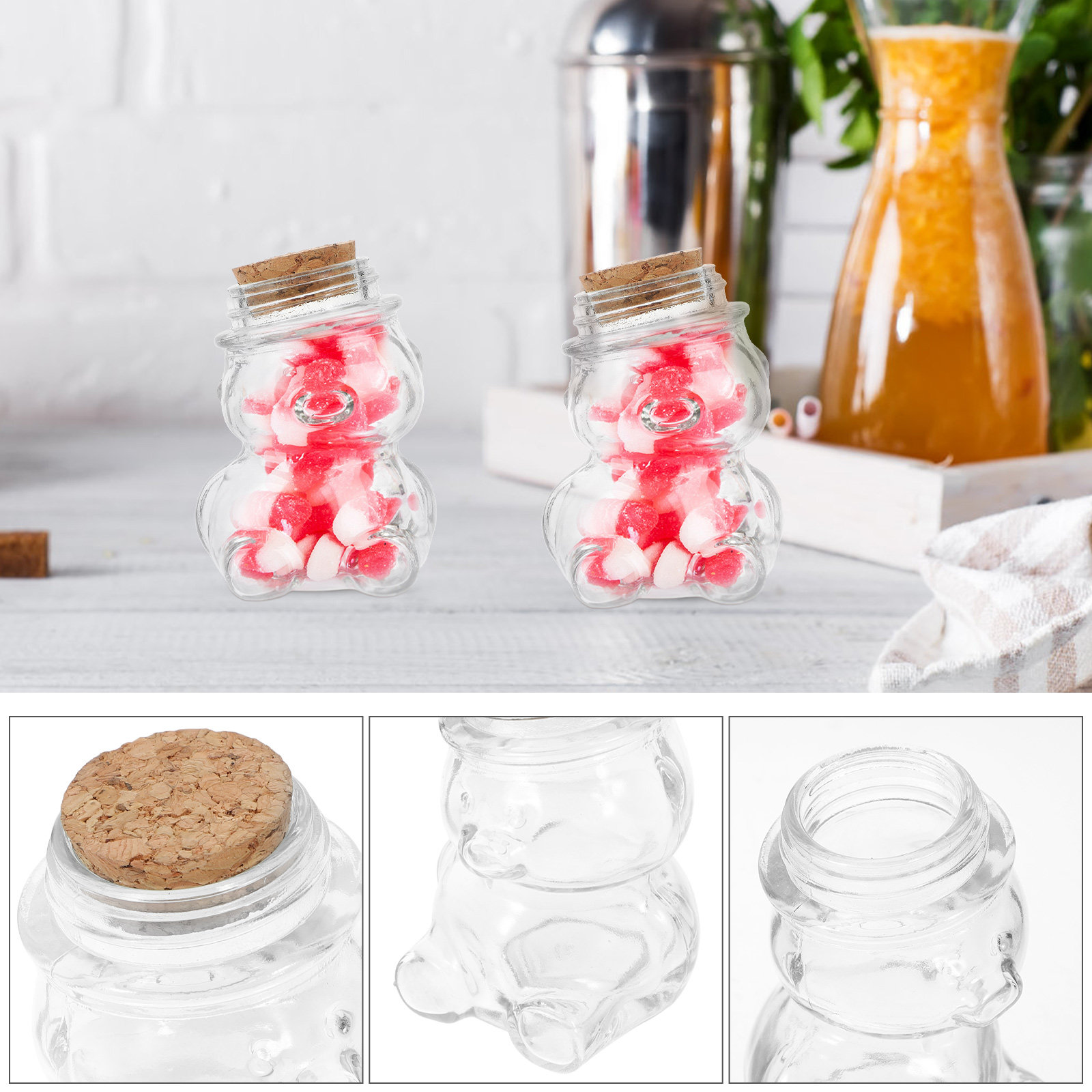 4Pcs Glass Candy Jar Set Trans - Coffee Tea Sugar のレビューと価格