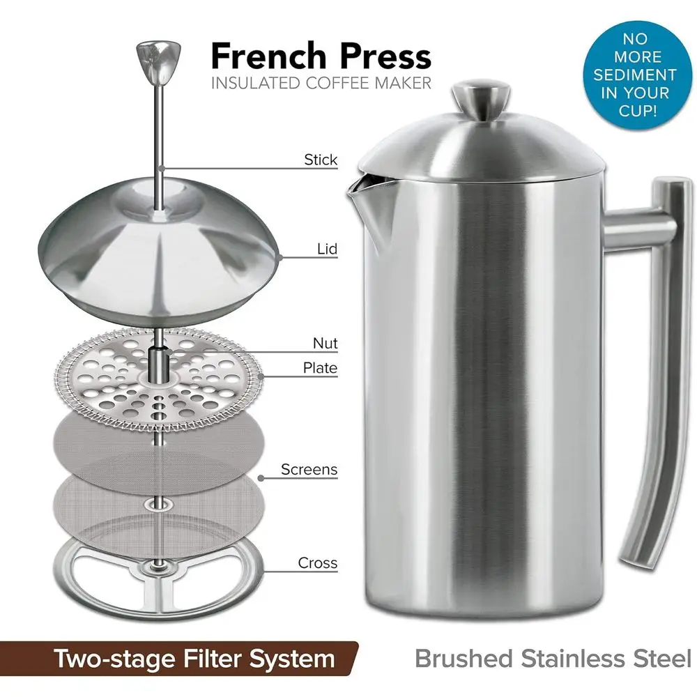 23-Ounce Stainless Steel Frenc - French Press Coffee & Tea のレビューと価格