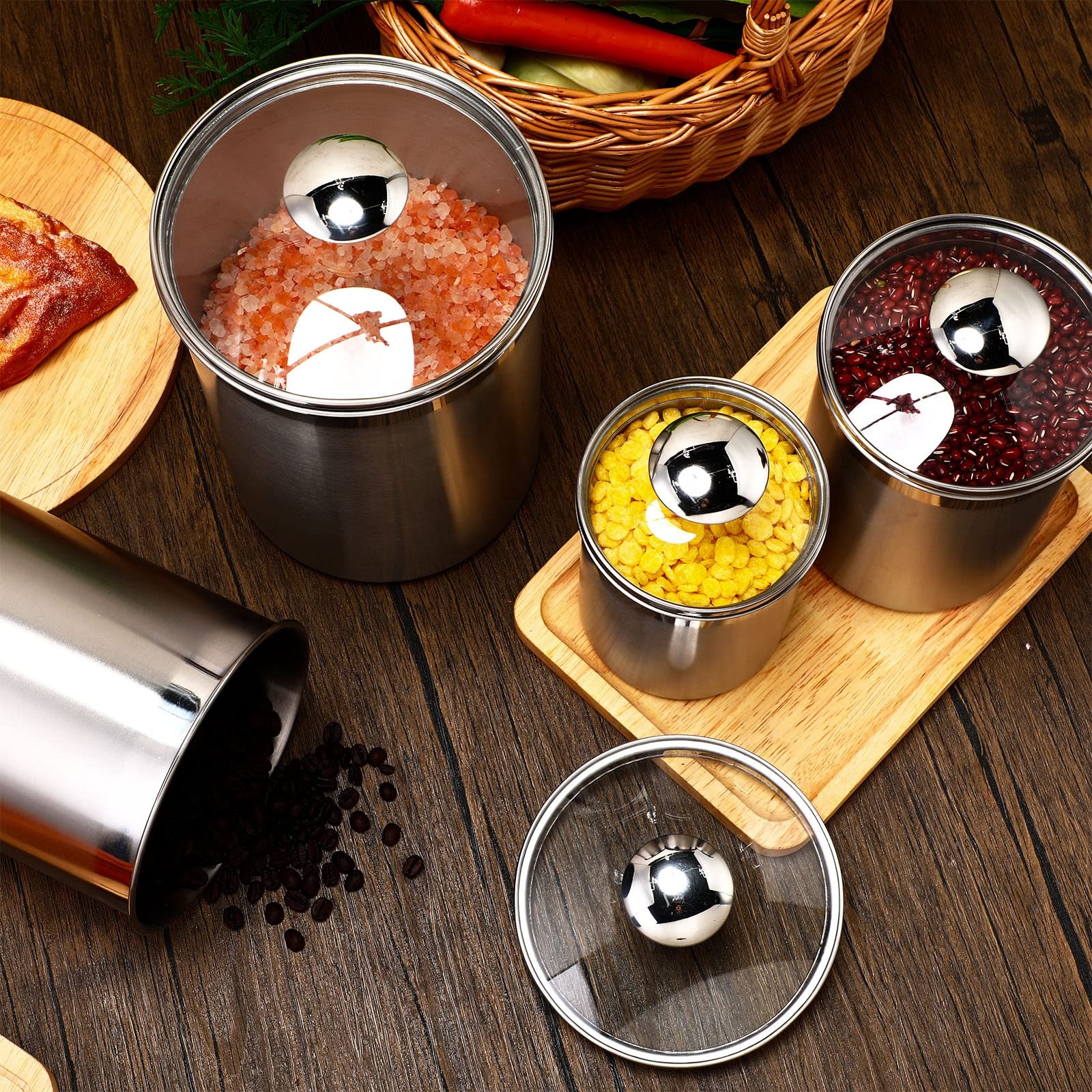 Food Storage Containers Tea Co - Coffee Tea Sugar のレビューと価格