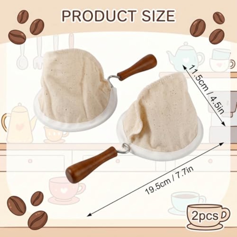 2PCS Reusable Cloth Coffee Fil - French Press Coffee & Tea のレビューと価格