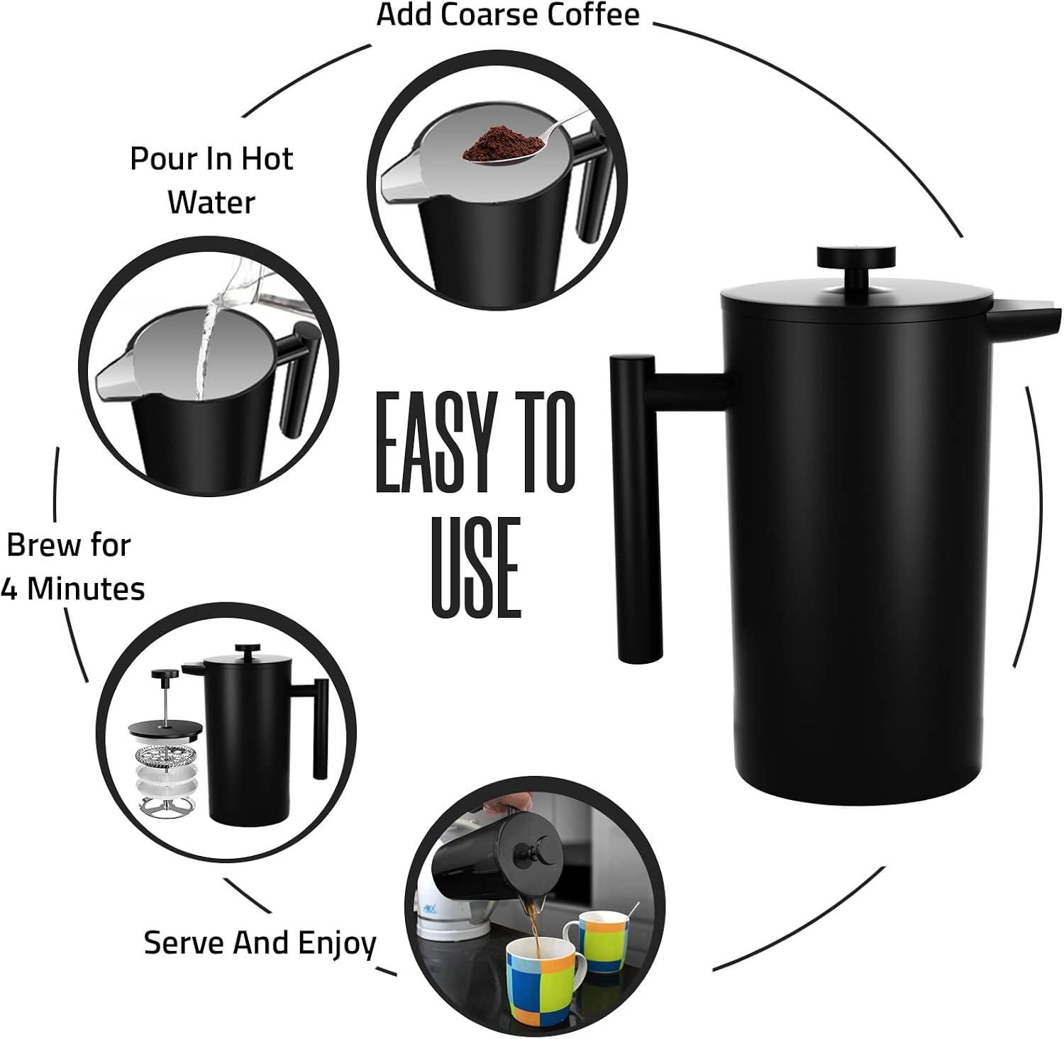 Double Wall Insulated French P - French Press Coffee & Tea のレビューと価格