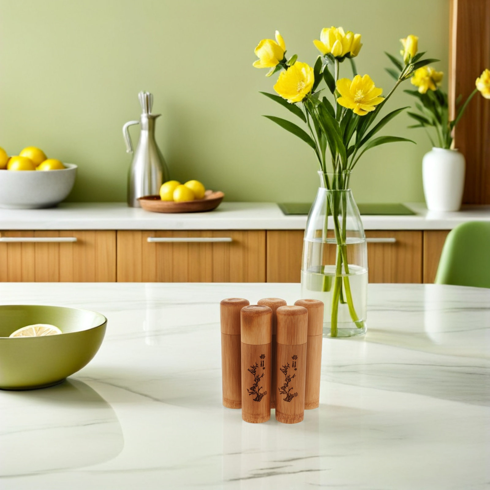 5Pcs Bamboo Loose Tea Jar Port - Coffee Tea Sugar のレビューと価格