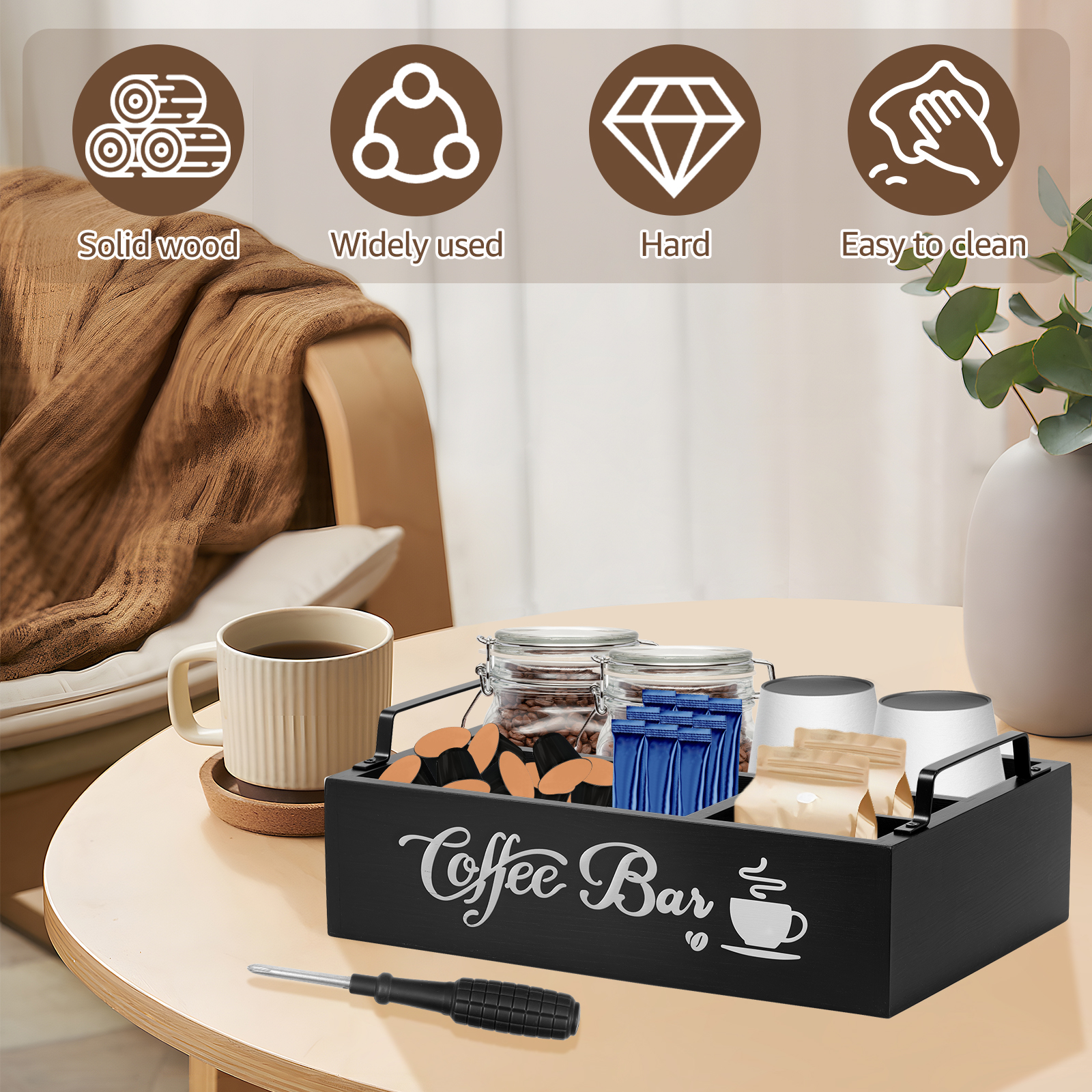 Wooden Coffee Rack Portable De - Coffee Tea Holders のレビューと価格