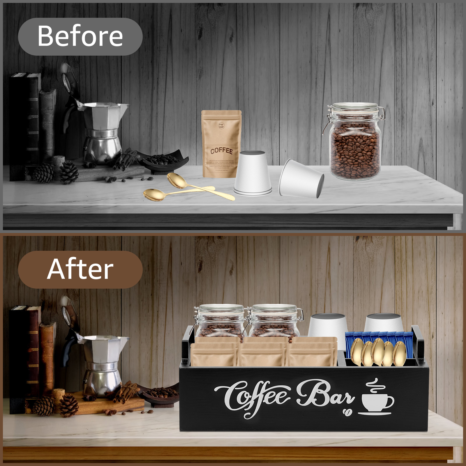 Wooden Coffee Rack Portable De - Coffee Tea Holders のレビューと価格